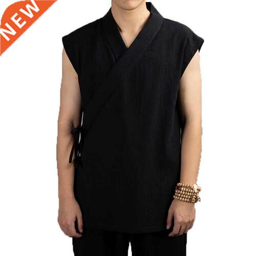 Traditional Chinese Clothing Hanfu Men Linen cotton sleevel