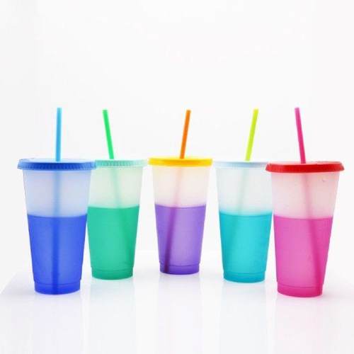 7PCS Reusable Color Changing Cups 7pcs Cold Drinks Travel
