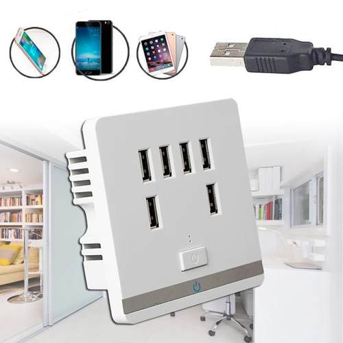 3.4A 6 Port USB Wall socket Outlet Charger Power Socket Rece