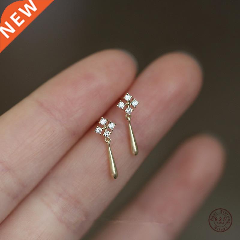 925 Sterling Silver European Simple Snowflake Stud Earrings