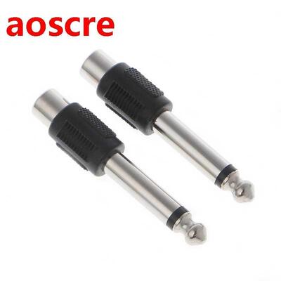 10 Pcs RCA Female Jack To 6.35mm 1/4