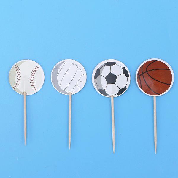 72pcs/set Football Picks Non-toxic Eco-friendly Cupcake