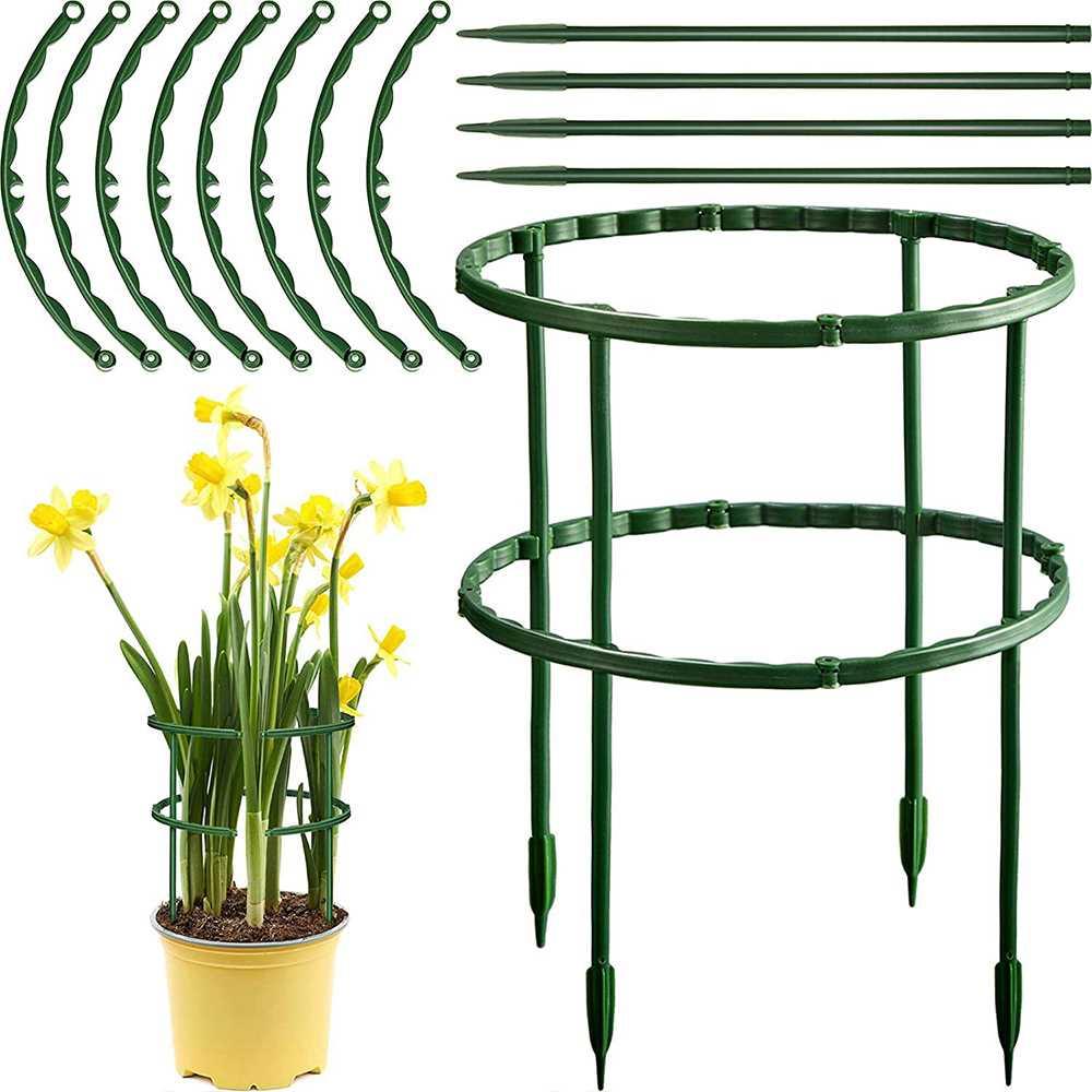 2/4/6pc Plastic Plant Support Pile Stand for Flowers Greenho