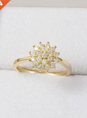 14K Yellow Gold 1.5 Crts Dimond Ring for Women Luxury Eng