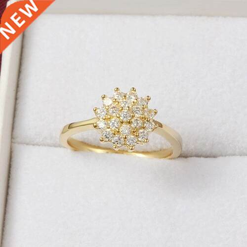 14K Yellow Gold 1.5 Crts Dimond Ring for Women Luxury Eng