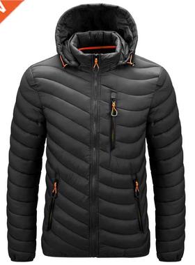 Men's 2021 Autumn Winter Classic Hooded Warm Parkas Jacket C