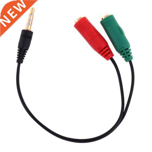 1pc 3.5mm Y Splitter Audio Mic Adapter Cable 1 Male To 2 Fem