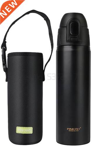 500ML Thermos Adult Stainless Steel Vacuum Flask Straw