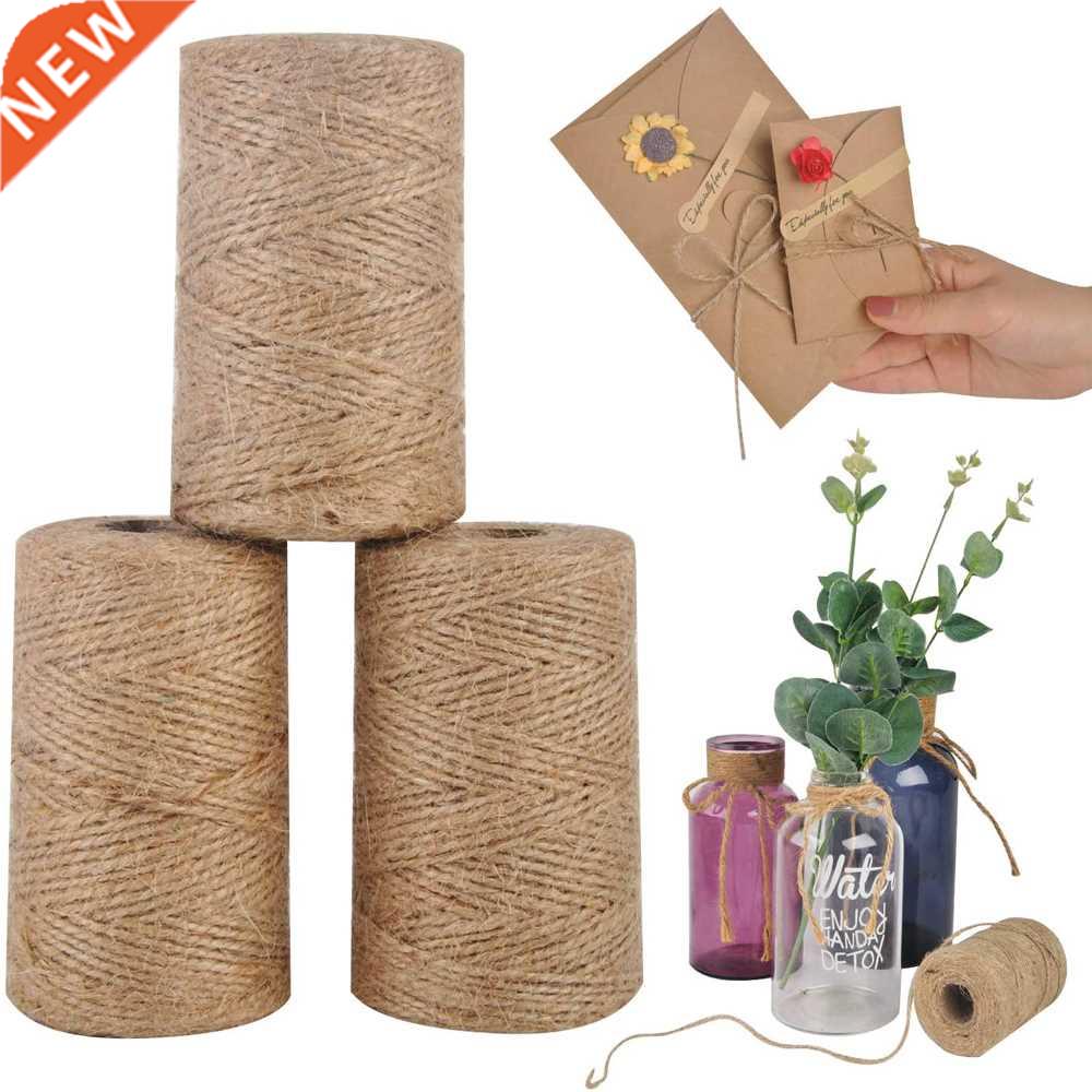 100M/lot 2MM Natural Jute Twine Brown Twine Rope Braided Jut