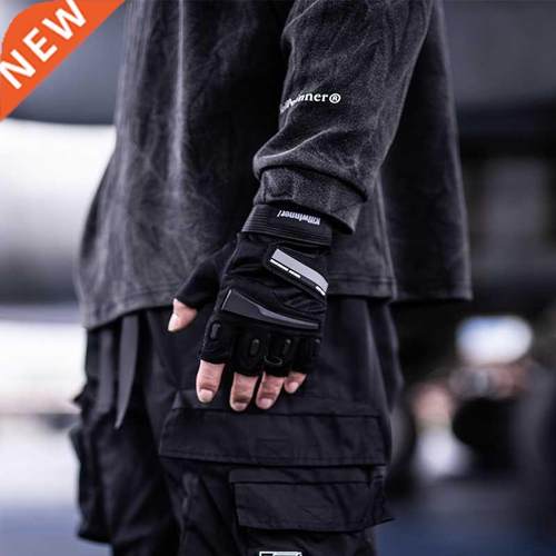 Half Full Finger Motorcycle Tactical Gloves Techwear Accesso