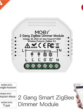 Mini DIY Tuya Zigbee Smart 2 / Gang Light Dimmer Module Hub