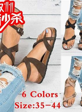 4041424大码平底妇女夹脚凉鞋Women's large, clip-on sandals