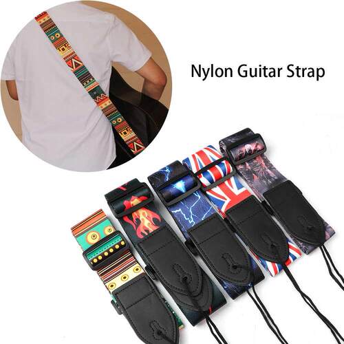 Nylon Guitar Strap for Acoustic Electric Guitar and Bass Mul