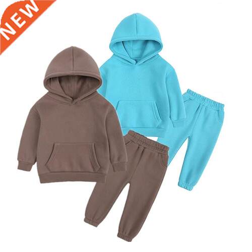 2022 Teen Boys Clothing Winter Kids girls Sets Solid Color P