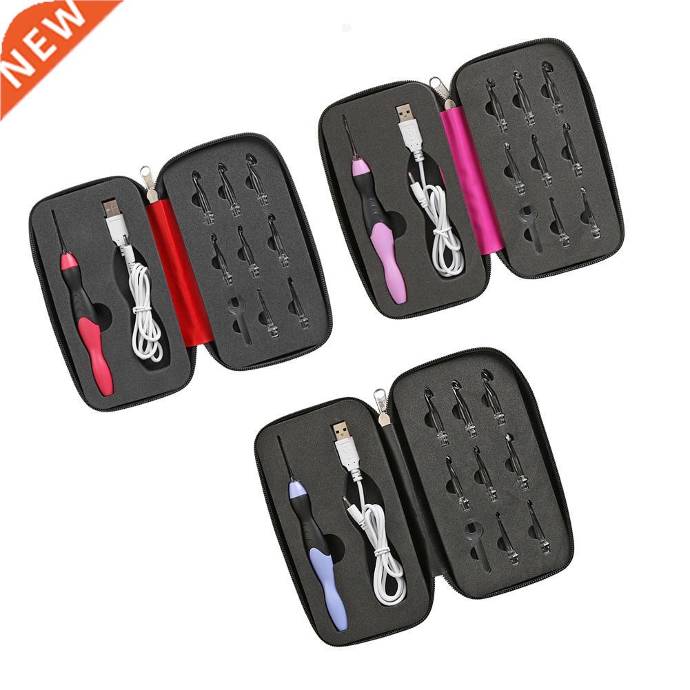 9 in 1 USB Light Up Crochet Hooks Knitting Needles LED