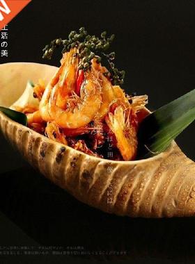 Japanese style bamboo root dinner fruit plate sushi