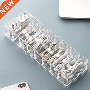 Cable Storage Box Transparent Plastic Data Line Storage Cont