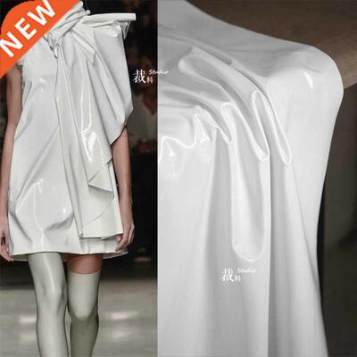 Full Elstic Force Ptent Lether PU White Pint Glossy