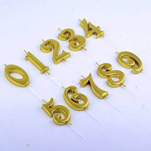 Golden Number Candle 0-9 numbers Candles Birthday candles ca