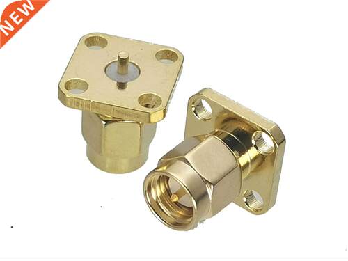 1Pcs Connector SMA Male Plug 4-Holes Flange Solder Deck Moun