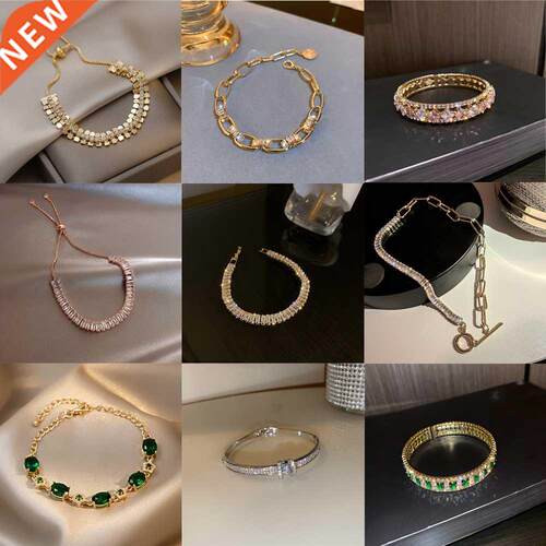 Luxury Geometry Tennis Bracelets For Women Adjustable AAA Cu