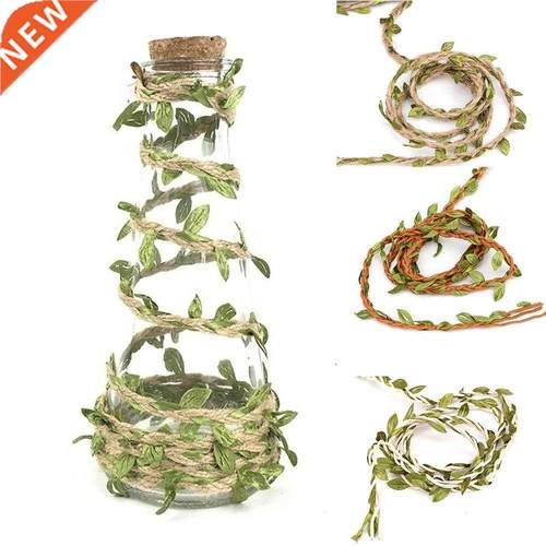 10m Cloth Hemp Rope Artificial Green Leaves Rattan