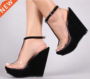 Summer wedge heel plus-size sandals for women大码坡跟女凉鞋