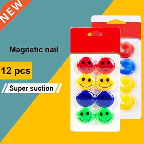 12 Pieces Of Colorful Toy Magnet Refrigerator Round Magnetic