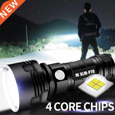 Super Powerful LED Flashlight L2 XHP50 Tactical Torch USB Re