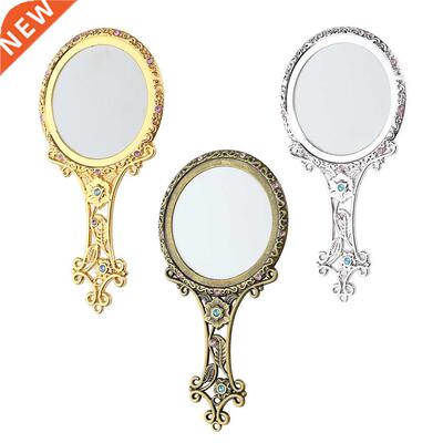 Portable Vintage Hand Held Mirror Travel Compact Makeup Beau