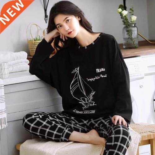 Plus Size Pajamas Women's Spring Autumn New Long-Sleeved Pri