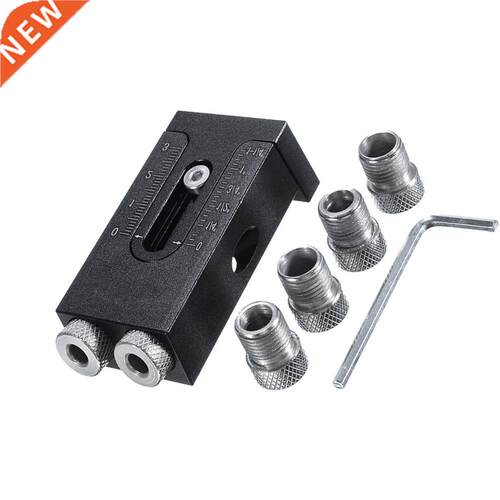 6/8/9.5mm Adjustable Pocket Hole Jig System Kit Aluminum All