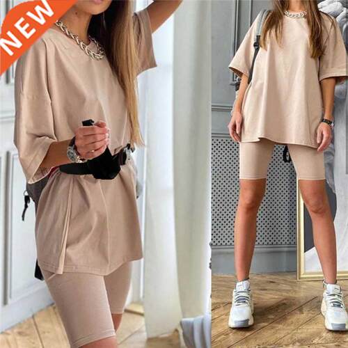 Casual Solid Outfits Women's Two Piece Suit With Belt Home L