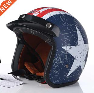 Retro Scooter DOT Cafe Racer Moto Helmets 3/4 Motorcycle Cho
