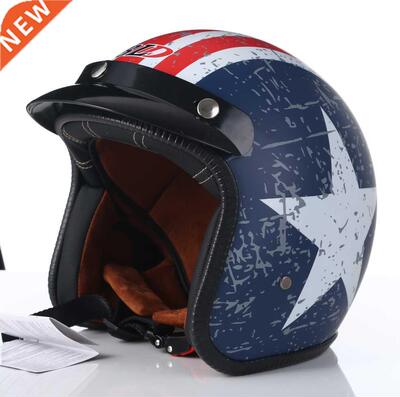 Retro Scooter DOT Cafe Racer Moto Helmets 3/4 Motorcycle Cho