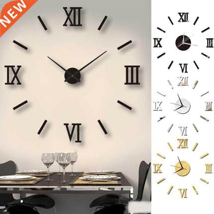 Wall Clocks 3D Mirror Effect Clock Acrylic Wall Sticker