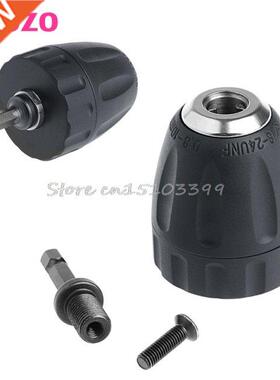Keyless Drill Chuck Converter /8 24UNF + 1/4 Hex Shank SD