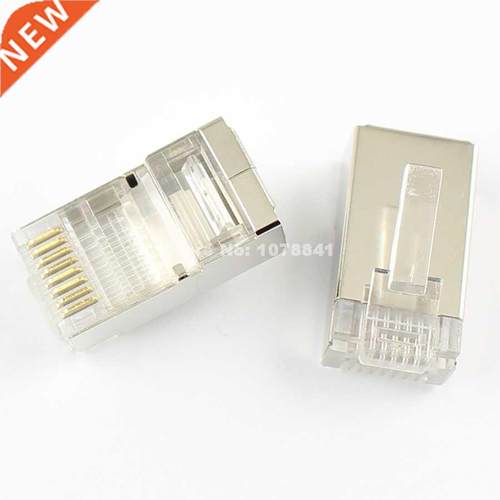 50 Pcs RJ45 8P8C Shielded Modular Plug Cat5 LAN Connector