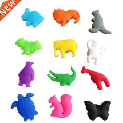 12PCS Silicone Wine Glass Marker Cute Animals Drink Marker L