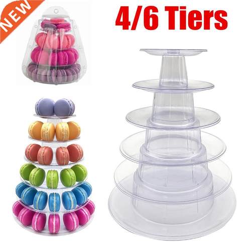 4/6 Layer High Quality Macarons Display Tower PVC Macaron To