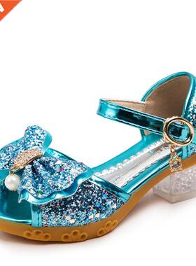 Children's Shoes 2022 New Summer Casual Glitter Bowknot Spri
