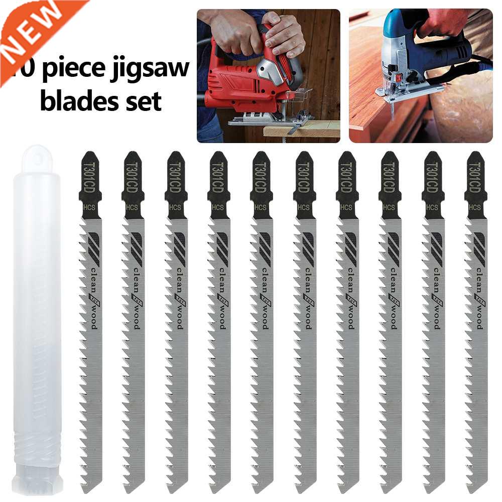 10Pcs T301CD Jigsaw Ble Set T Shank Fast Down Cut Worktop-封面