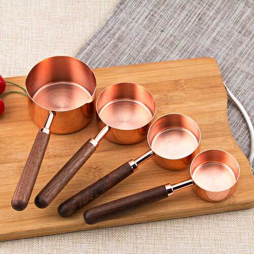 4-8pcs Rose Gold Measuring Cups Measuring Spoon Scoop