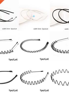 Chic Unisex Black Wavy Hairband Men Women Washing Headband S