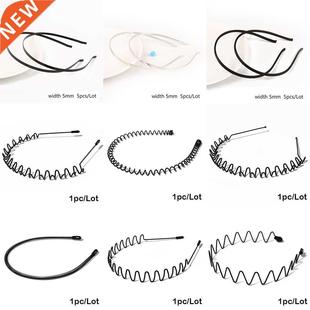 Chic Unisex Black Wavy Hairband Men Women Washing Headband S