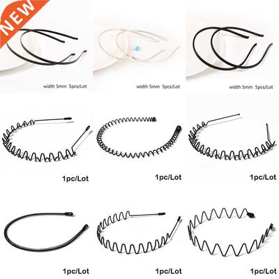 Chic Unisex Black Wavy Hairband Men Women Washing Headband S