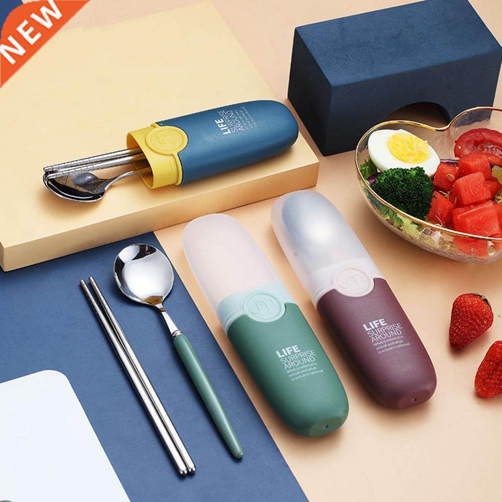 2Pcs/set Stainless steel Flatware Spoon Chopsticks Set