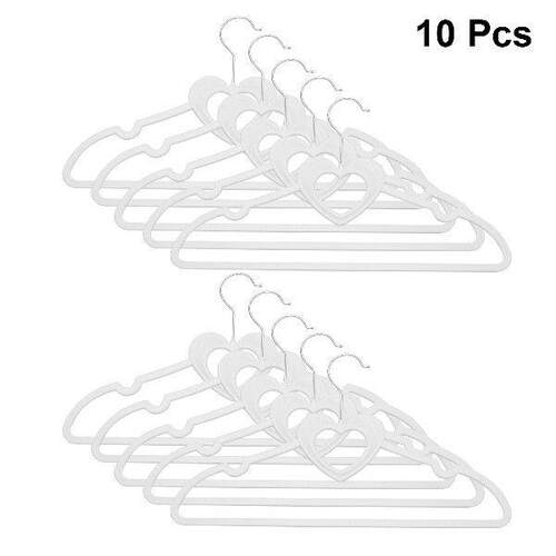 10Pcs Heart Shape Plastic Coat Hanger Cute Clothes Hanger