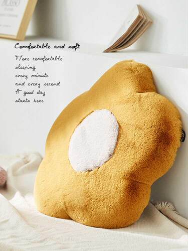 INS Style Girl Heart Flower Rabbit Fur Cushion Thickened