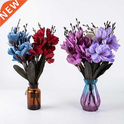 5 Fork Magnolia Bouquet Artificial Silk Flowers Wedding